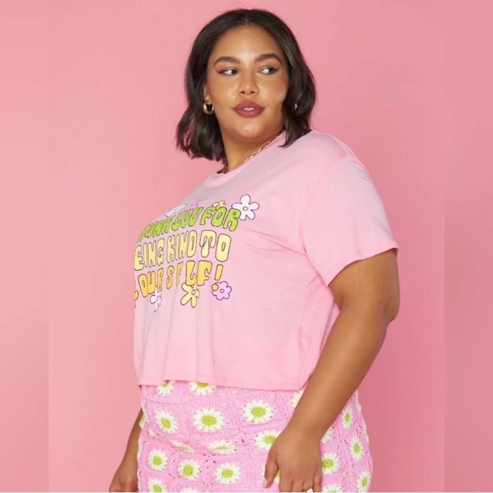 Show Me Your MuMu “Be Kind To Yourself” Graphic Crop Tee
